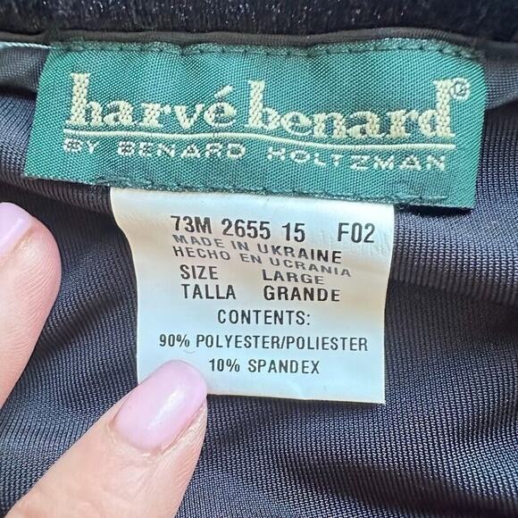 Harve Benard Maxi Skirt Sz 12 Black Velvet Career Old Money Capsule Holiday Goth - Picture 5 of 5